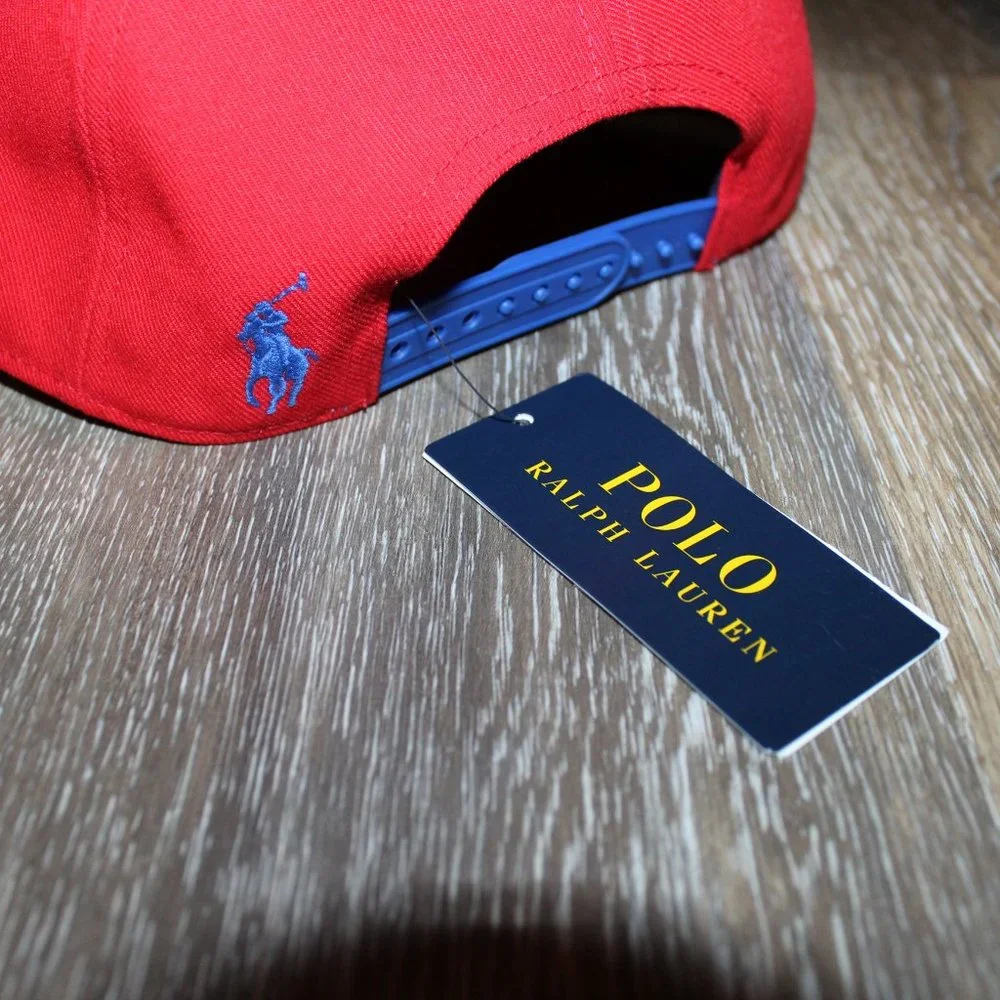NWT POLO RALPH LAUREN UNISEX LOGO‎ EMBROIDERED BASEBALL CAP RED